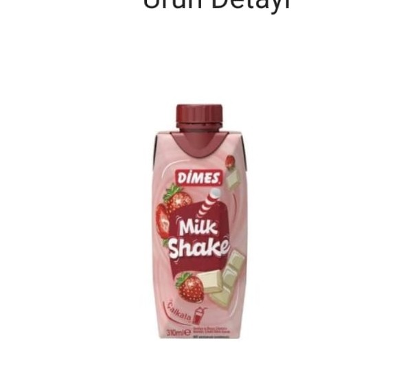 DİMES MİLKSHAKE ÇİLEK VE BEYAZ ÇİKOLATA AROMALI 310 ML