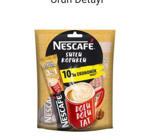 NESCAFE 3 Ü I ARADA SÜTLÜ KÖPÜKLÜ KAHVE 10 ADET