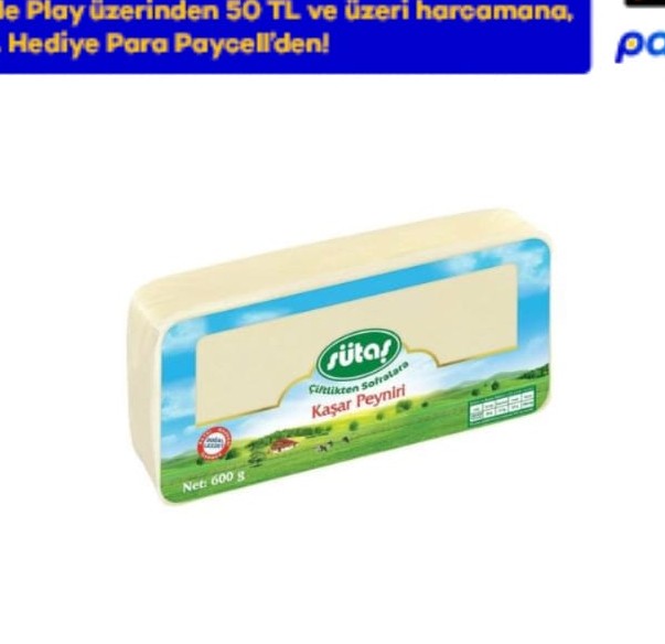SÜTAŞ TAZE KAŞAR PEYNİRİ 600 GR