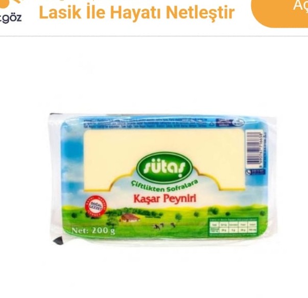 SÜTAŞ KAŞAR 220 GR