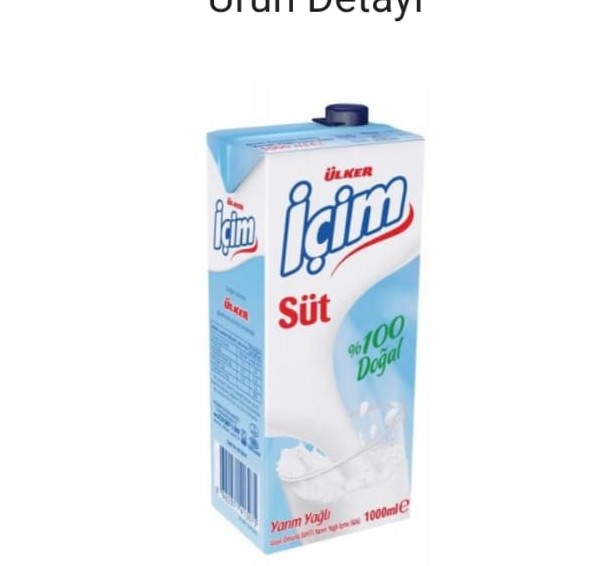 ÜLKER IÇIM UHT YARIM YAĞLI SÜT I LT