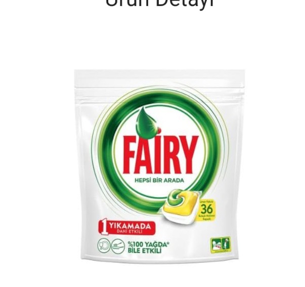 FAIRY HEPSİ BİR ARADA BULAŞIK MAKİNESİ DETERJANI KAPSÜLÜ LİMON KOKULU 36