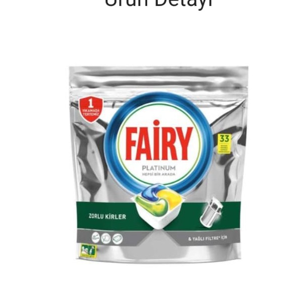 FAIRY PLATİNUM BULAŞIK MAKİNE KAPSÜLÜ 33 LÜ 492 GR