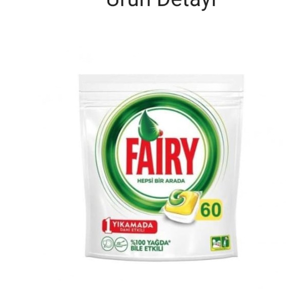 FAIRY HEPSİ BİR ARADA BULAŞIK MAKİNESİ DETERJANI KAPSÜLÜ LİMON 60'LI