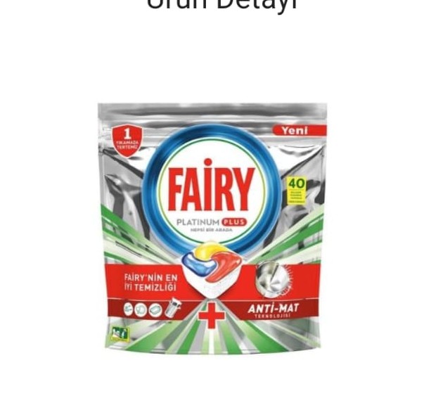 FAIRY PLATİNUM PLUS BULAŞIK MAKİNESİ DETERJANI KAPSÜLÜ 40