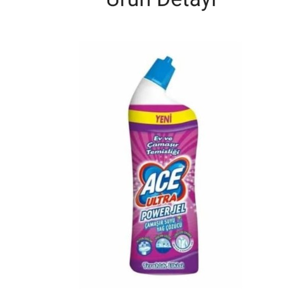 ACE POWER JEL ÇAMAŞIR SUYU+YAĞ ÇÖZ 810 ML