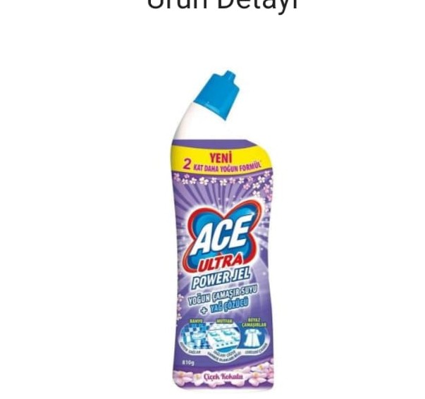 ACE ULTRA ÇAMAŞIR SUYU POWER JEL ÇİÇEK KOKULU 750 ML