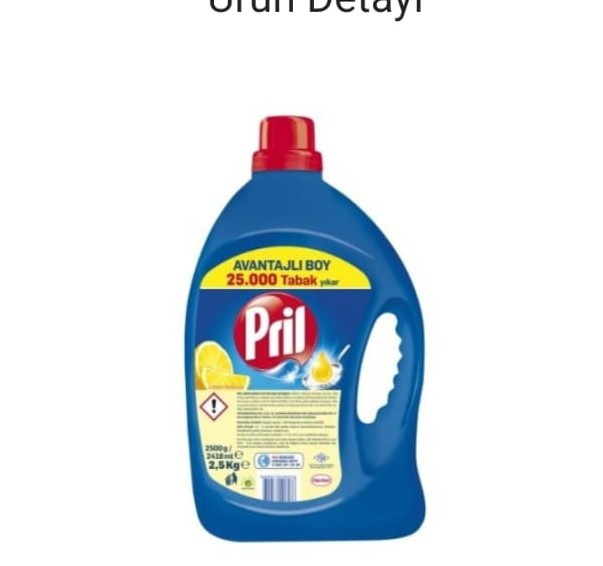 PRIL BULAŞIK DETERJANI KLASİK LİMON KOKULU 2.5 KG