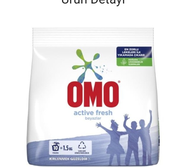 ORVIO TOZ ÇAMAŞIR DET. 1.5 KG ACTİVE FRESH BEYAZLAR