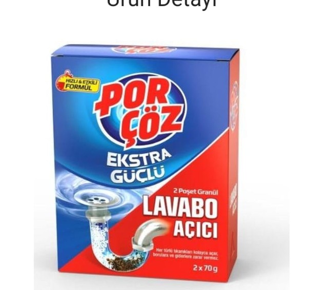 PORÇÖZ EKSTRA GÜÇLÜ LAVABO AÇICI TOZ 2 X 75 GR