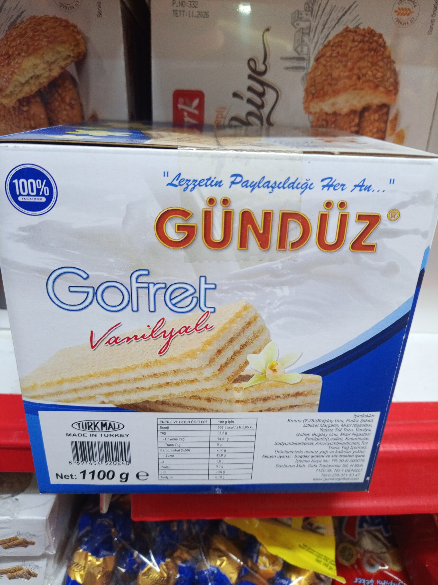 Gündüz Vanilyalı gofret 1100 g