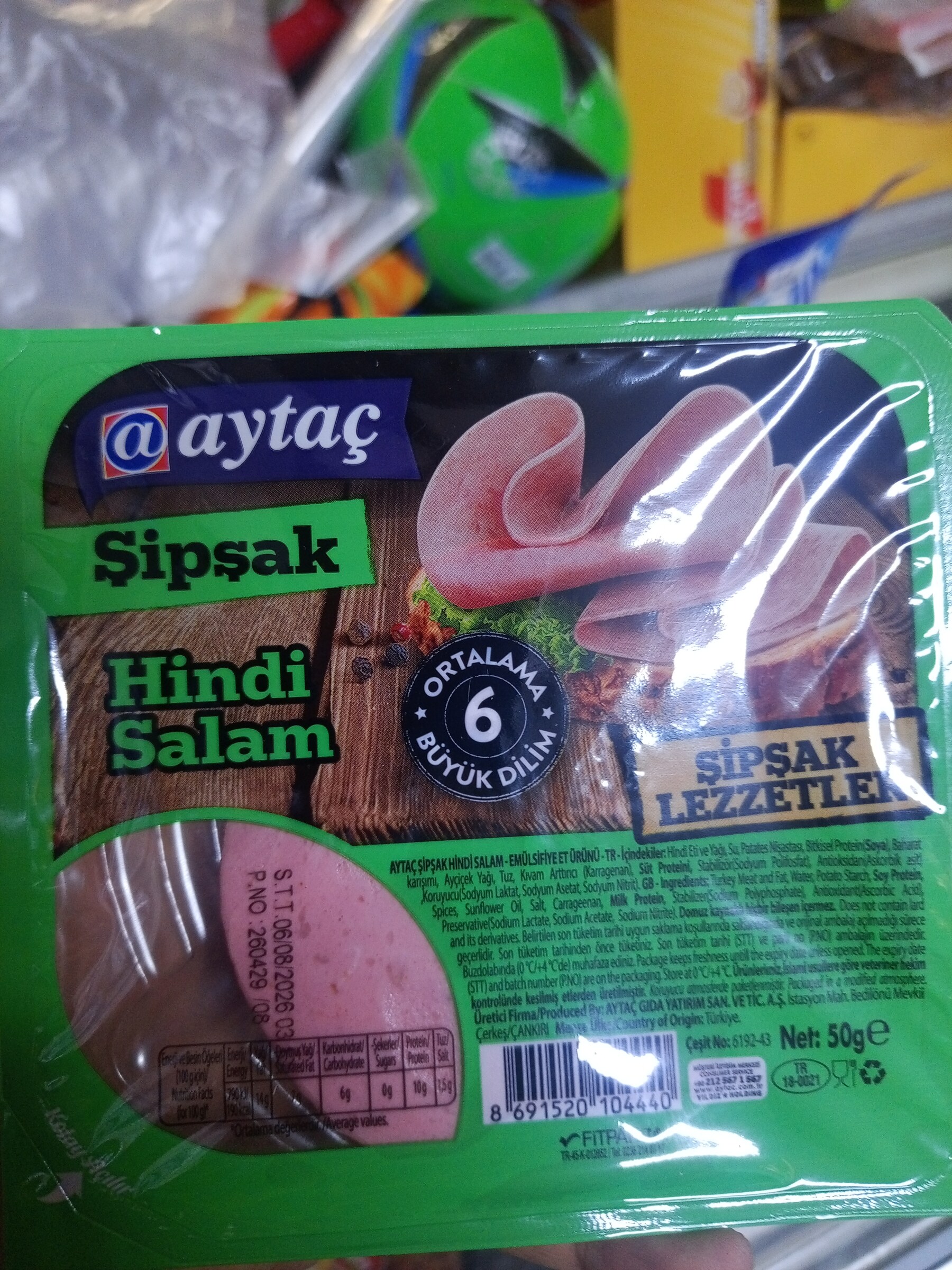 Aytaç şipşak hindi salam 50 g