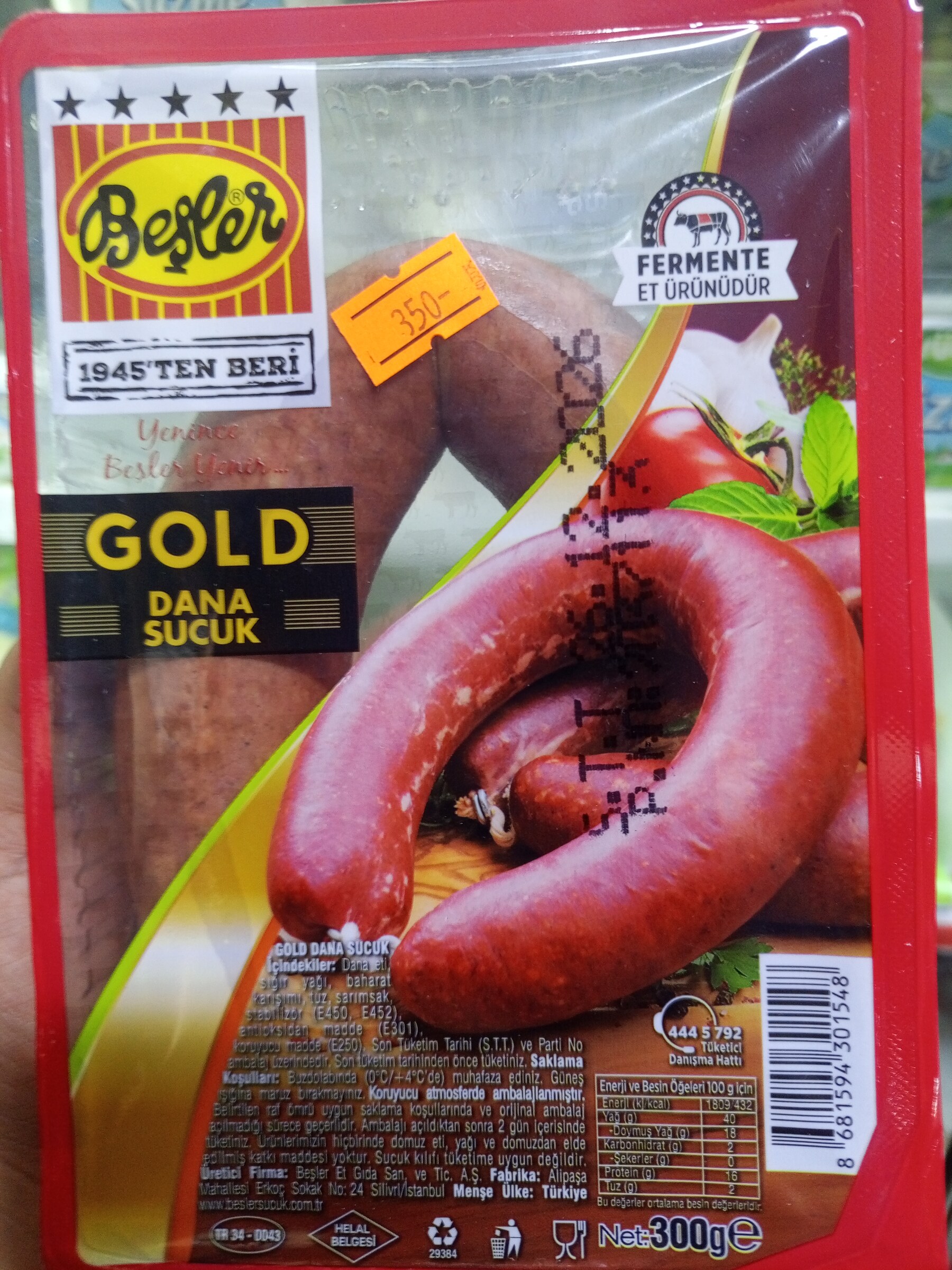 Beşler gold dana sucuk 300 g